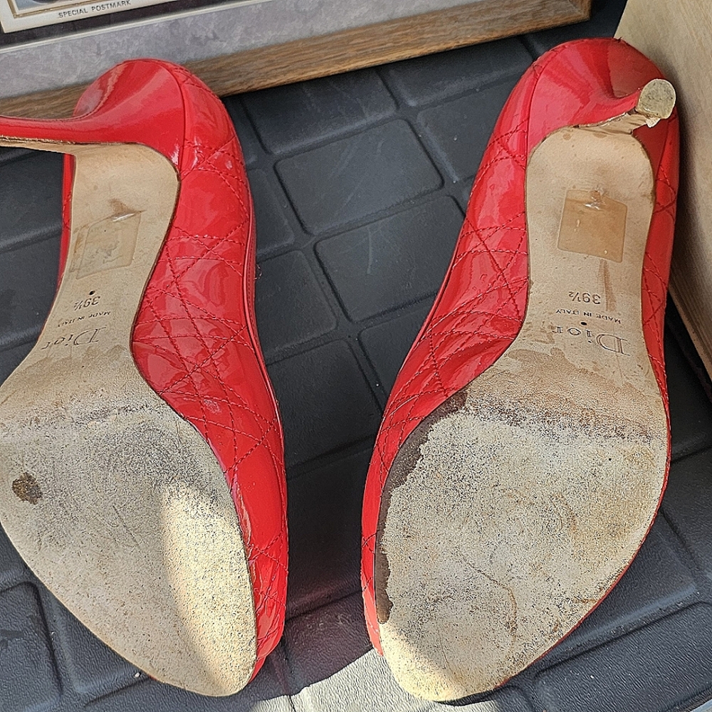 Christian dior pieted platform shoes, patton leather  Great for Easter.